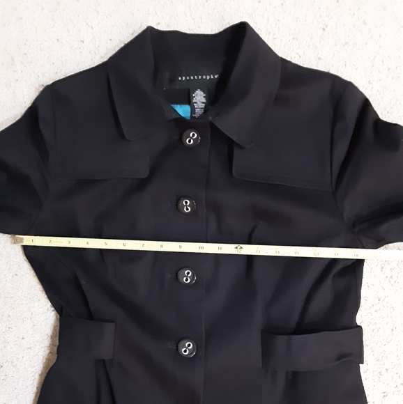 Black Blazer / Jacket with Blue Lining Size 10 - Picture 6 of 12